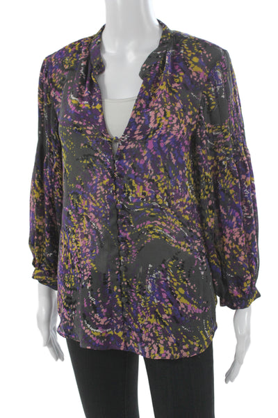 Parker Women Tunic Multicolor V-Neck Long Sleeve Abstract Size XS