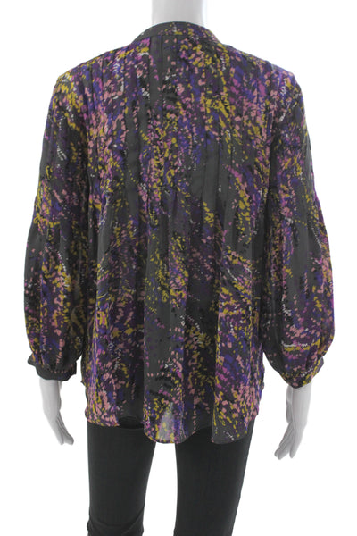 Parker Women Tunic Multicolor V-Neck Long Sleeve Abstract Size XS