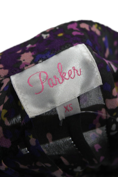 Parker Women Tunic Multicolor V-Neck Long Sleeve Abstract Size XS