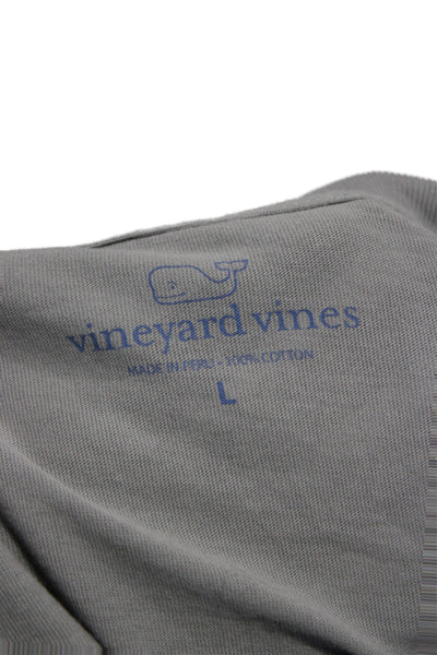 Vineyard Vines Mens Basic Graphic Football Long Sleeve T-Shirt Gray Size L