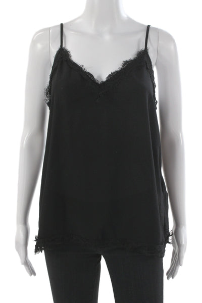 Zara Women Camisole Black V-Neck Sleeveless Polyester Size M
