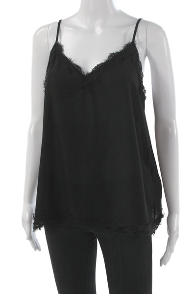 Zara Women Camisole Black V-Neck Sleeveless Polyester Size M