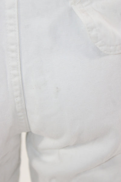 Zara Women Cargo Pants White Cotton Inseam 28in Size 6