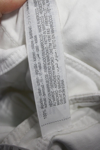 Zara Women Cargo Pants White Cotton Inseam 28in Size 6