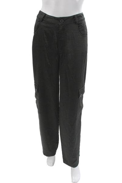 Sanctuary Womens Cargo Pants Black Button Polyester Solid Size S
