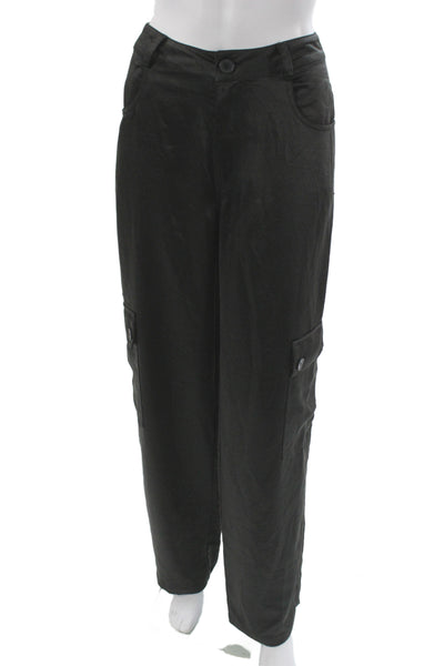 Sanctuary Womens Cargo Pants Black Button Polyester Solid Size S