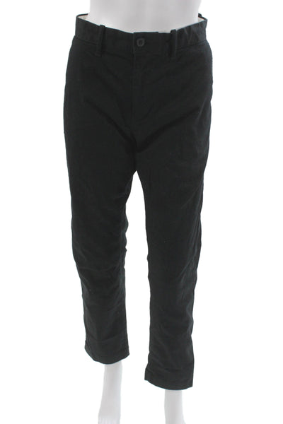 J Crew Mens Black Chino Pants Button Cotton Blend Inseam 30 Size 8