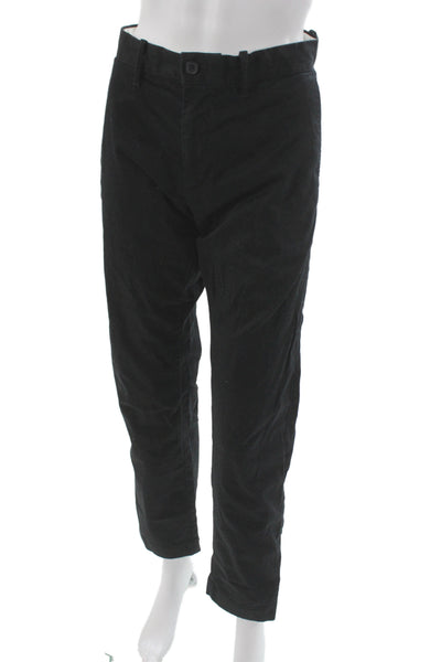 J Crew Mens Black Chino Pants Button Cotton Blend Inseam 30 Size 8