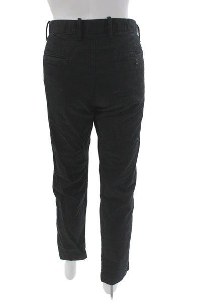 J Crew Mens Black Chino Pants Button Cotton Blend Inseam 30 Size 8