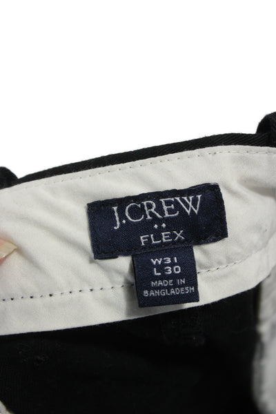 J Crew Mens Black Chino Pants Button Cotton Blend Inseam 30 Size 8
