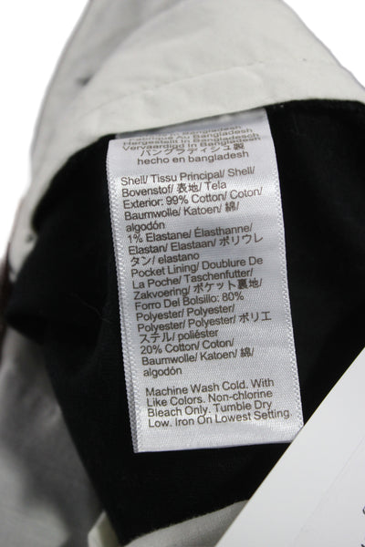 J Crew Mens Black Chino Pants Button Cotton Blend Inseam 30 Size 8