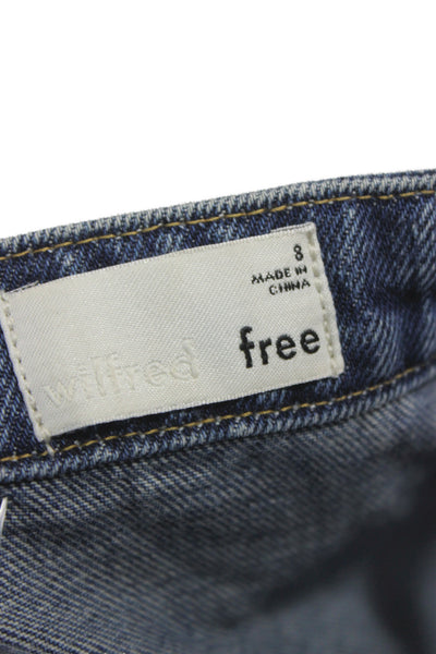 Wilfred Free Women Overall Dress Blue Square Neck Cotton Sleeveless Size S