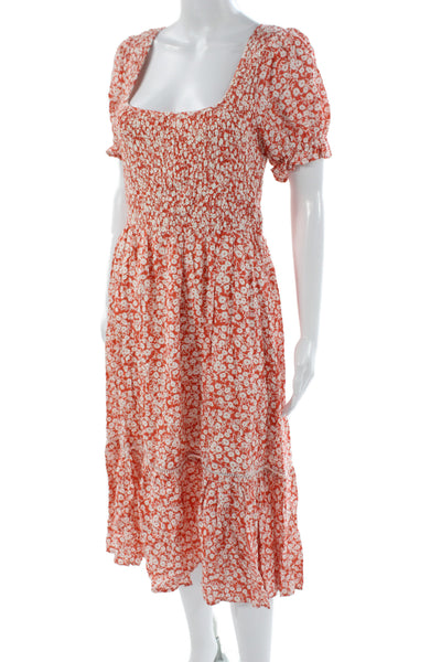 Lost + Wander Womens Sundress Multicolor Floral Square Neck Rayon Midi Size M