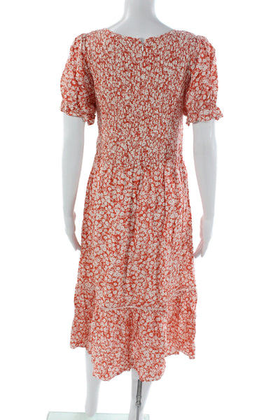 Lost + Wander Womens Sundress Multicolor Floral Square Neck Rayon Midi Size M