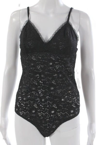 Reformation Women Sleeveless Floral Nylon Sexy One Piece Black Size M