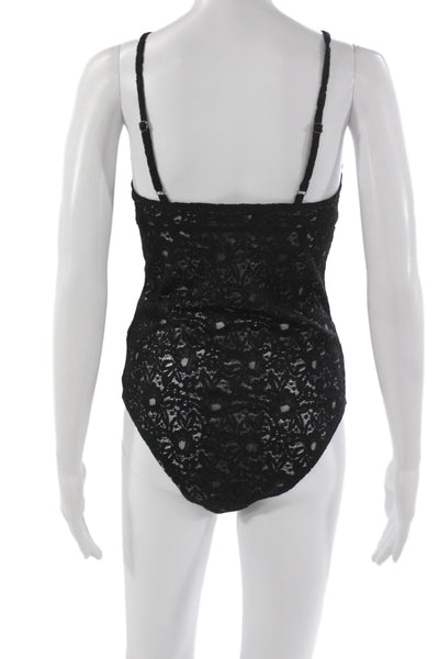 Reformation Women Sleeveless Floral Nylon Sexy One Piece Black Size M
