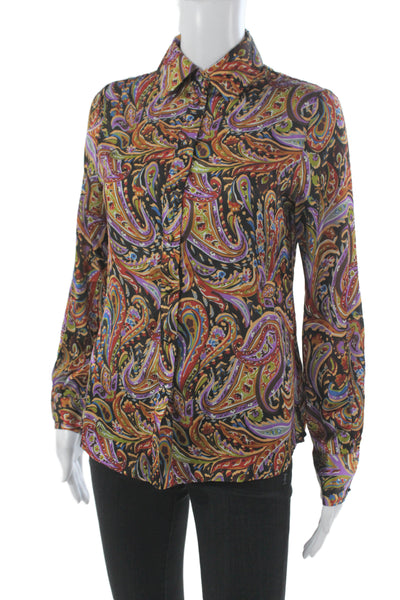 Industry Women Paisley Button-Up Long Sleeve Multicolor Size XS