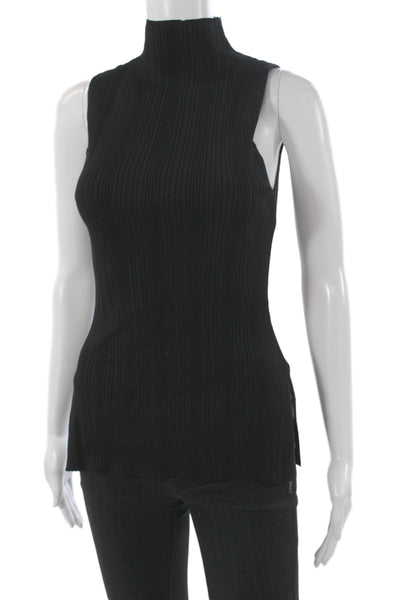 House of Harlow 1960 Women Black Viscose High Neck Sleeveless Tank Size XS