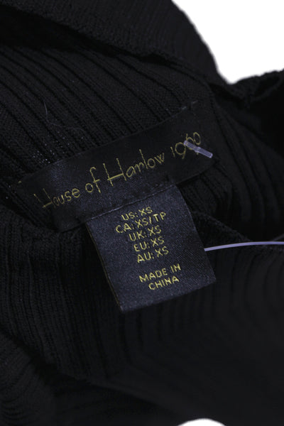 House of Harlow 1960 Women Black Viscose High Neck Sleeveless Tank Size XS