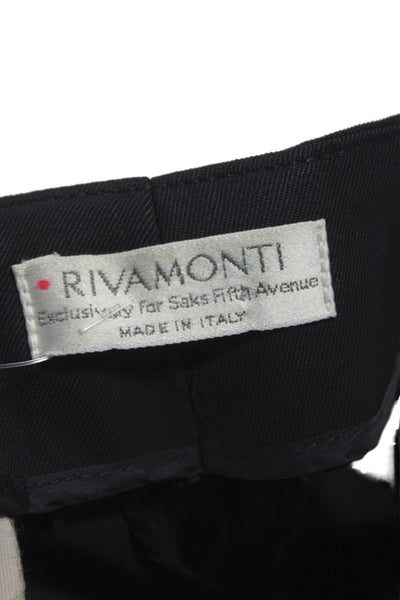 Rivamonti Women Dress Pants Black Virgin Wool Zip Classic Solid Size 2