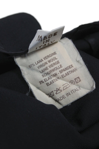 Rivamonti Women Dress Pants Black Virgin Wool Zip Classic Solid Size 2