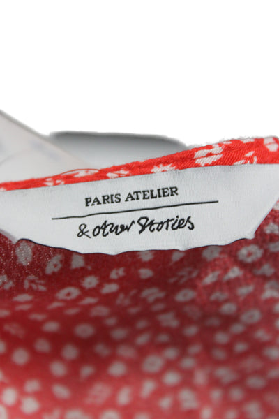 Paris Atelier + Other Stories Women A-Line Red Floral Mini Dress Size 6
