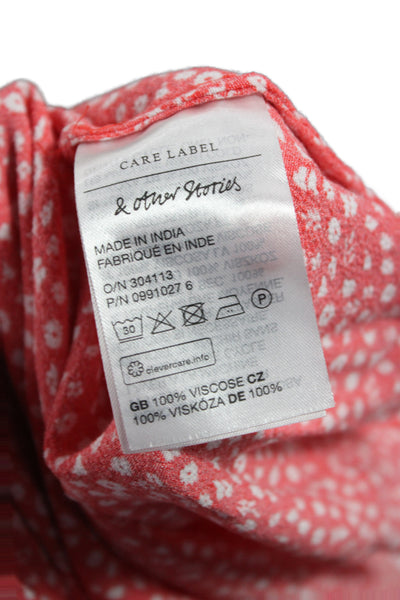 Paris Atelier + Other Stories Women A-Line Red Floral Mini Dress Size 6