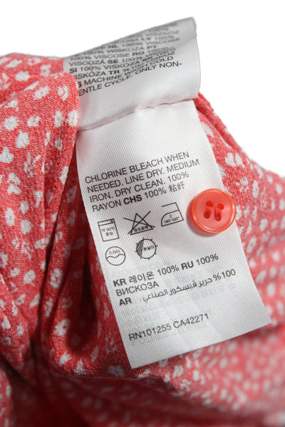 Paris Atelier + Other Stories Women A-Line Red Floral Mini Dress Size 6