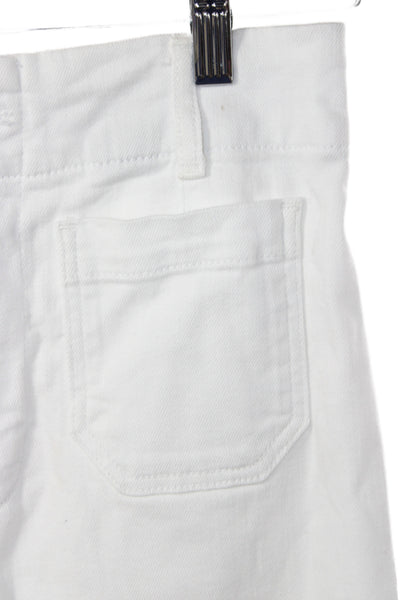 Pilcro Anthropologie Women Cropped White Cotton Pants Nautical Size 26