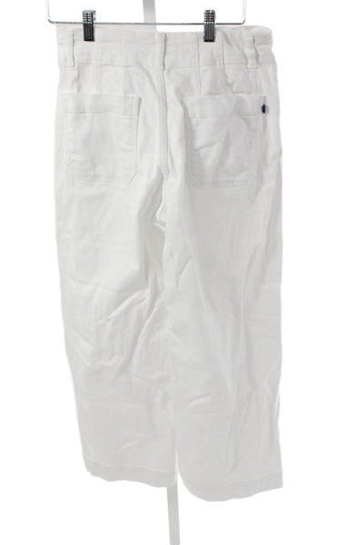 Pilcro Anthropologie Women Cropped White Cotton Pants Nautical Size 26