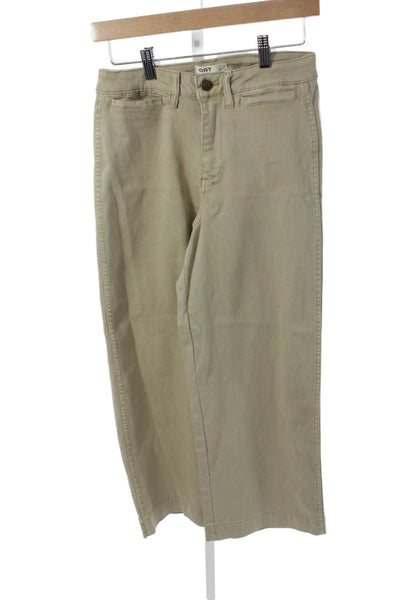 Oat New York Women Cropped Beige Cotton Blend Pants Size 27