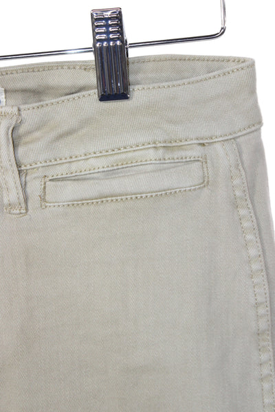 Oat New York Women Cropped Beige Cotton Blend Pants Size 27