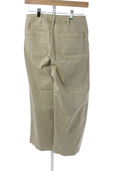 Oat New York Women Cropped Beige Cotton Blend Pants Size 27