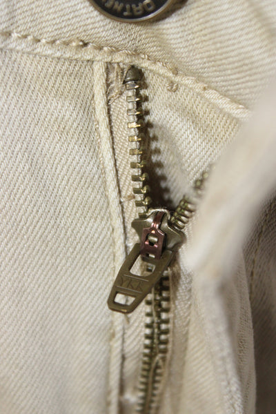 Oat New York Women Cropped Beige Cotton Blend Pants Size 27