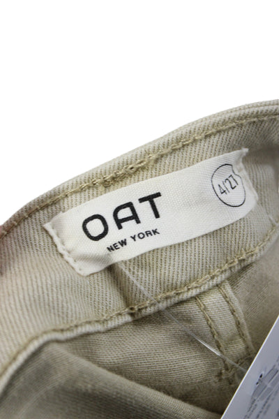 Oat New York Women Cropped Beige Cotton Blend Pants Size 27