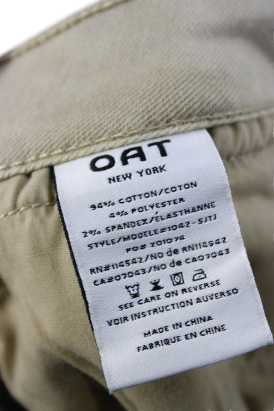 Oat New York Women Cropped Beige Cotton Blend Pants Size 27