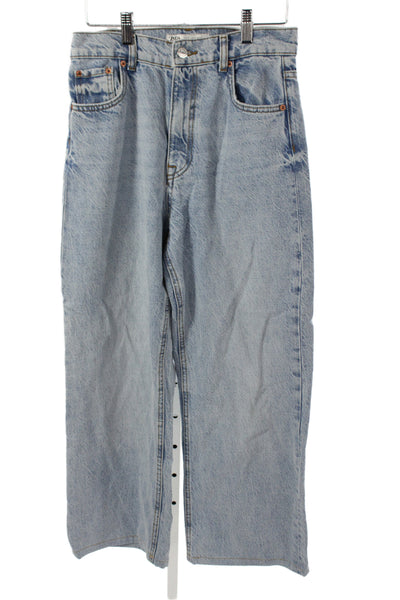 Zara Womens High Rise Wide Leg Blue Jeans Size 4