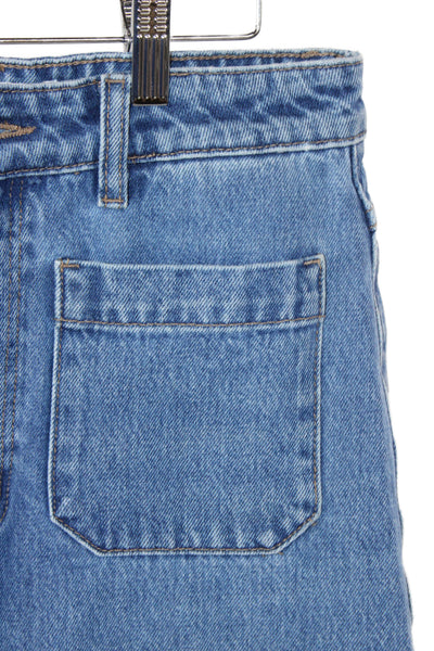 Rollas Women Wide Leg Jeans Blue High Rise 100% Cotton Size 28