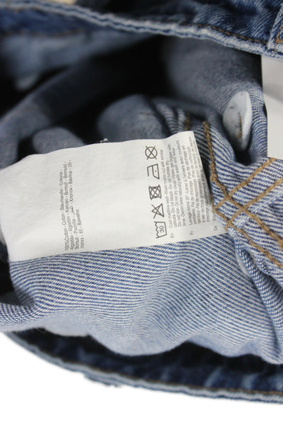 Rollas Women Wide Leg Jeans Blue High Rise 100% Cotton Size 28