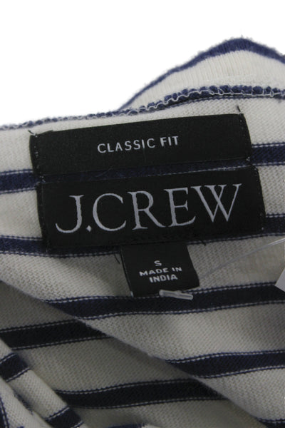 J Crew Women Nautical Striped Cotton Boatneck Long Sleeve T-Shirt Size S