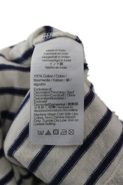 J Crew Women Nautical Striped Cotton Boatneck Long Sleeve T-Shirt Size S