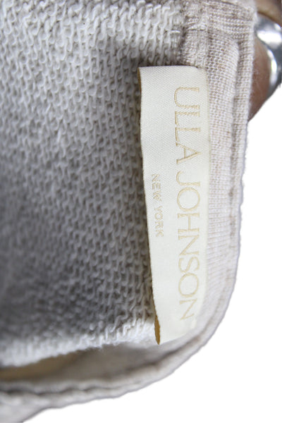 Ulla Johnson Womens Beige Organic Cotton Jersey Tee Crewneck Long Sleeve Size L