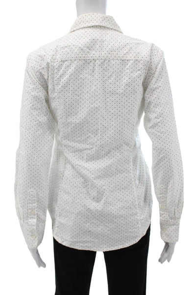 Current/Elliott Womens Polka Dot Cotton Collared Button-Up Long Sleeve Size 1