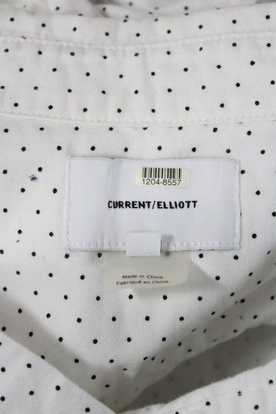 Current/Elliott Womens Polka Dot Cotton Collared Button-Up Long Sleeve Size 1