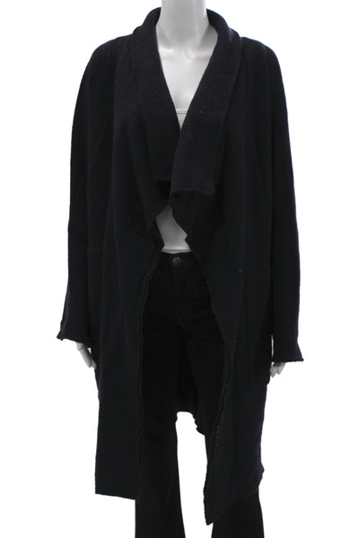 Zara Basic Womens Black Viscose Overcoat Long Sleeve Open Front Fall Size S