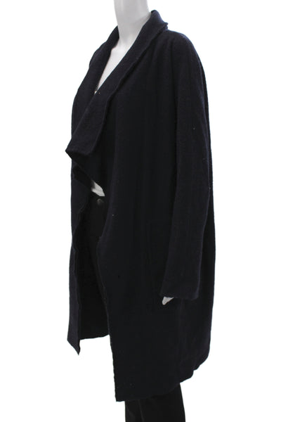 Zara Basic Womens Black Viscose Overcoat Long Sleeve Open Front Fall Size S