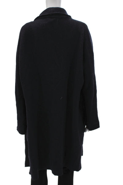 Zara Basic Womens Black Viscose Overcoat Long Sleeve Open Front Fall Size S