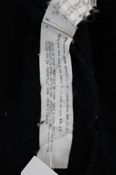Zara Basic Womens Black Viscose Overcoat Long Sleeve Open Front Fall Size S