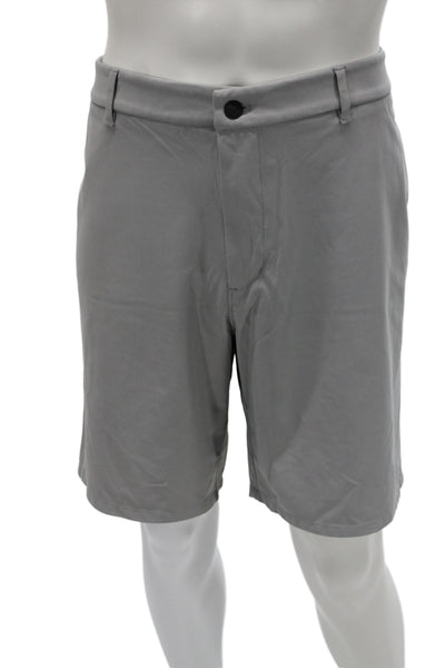 Johnnie-o Mens Gray Chino Shorts Big & Tall Button Polyester Golf Size 40