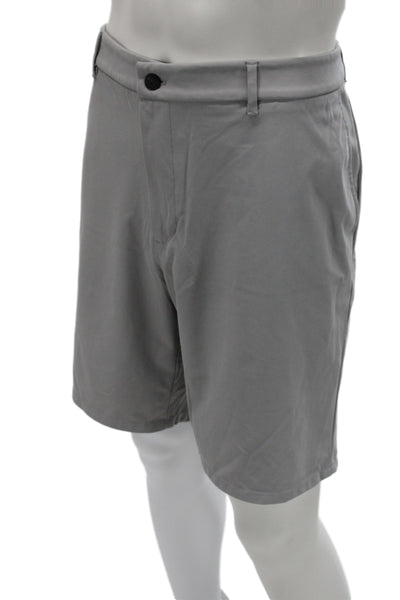 Johnnie-o Mens Gray Chino Shorts Big & Tall Button Polyester Golf Size 40